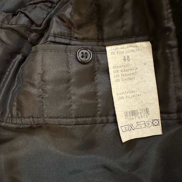 Gilberto Black Wool Trenchoat Size 48 - Picture 6 of 8